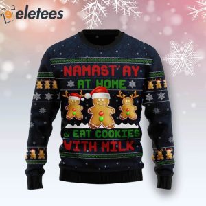 Gingerbread Namast'ay At Home Ugly Christmas Sweater