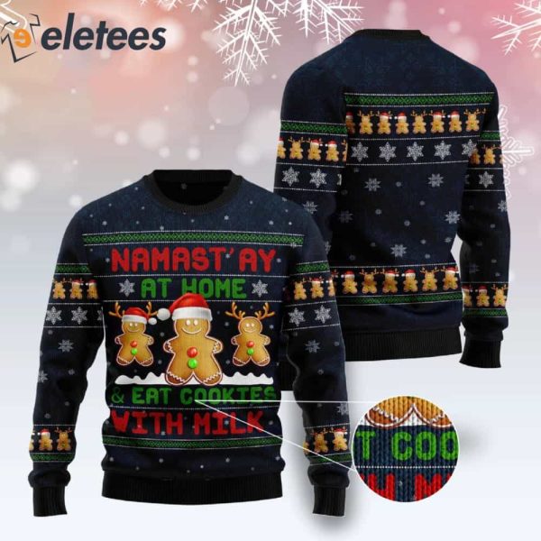Gingerbread Namast’ay At Home Ugly Christmas Sweater