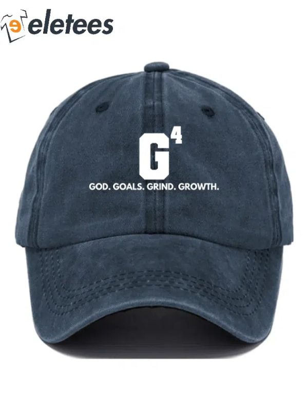 God Goals Grind Growth Print Casual Baseball Cap