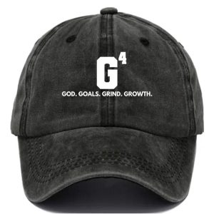 God Goals Grind Growth Print Casual Baseball Cap 2