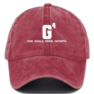 God Goals Grind Growth Print Casual Baseball Cap 3