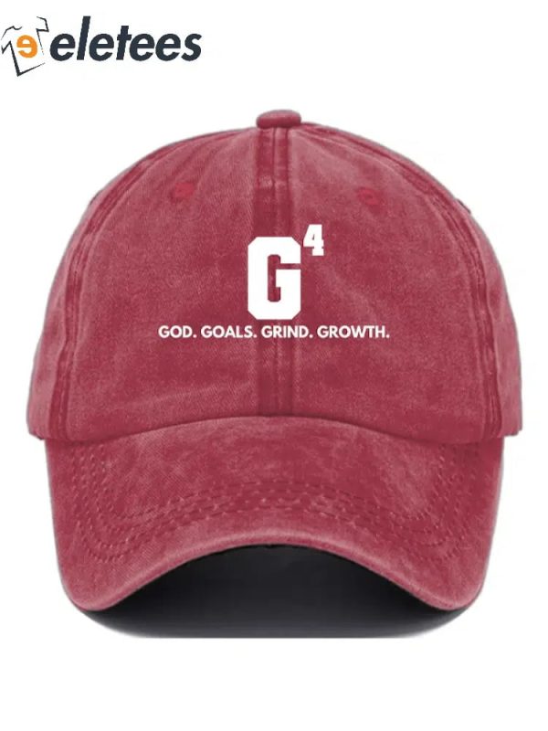 God Goals Grind Growth Print Casual Baseball Cap