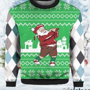 Golfer Santa Ugly Christmas Sweater