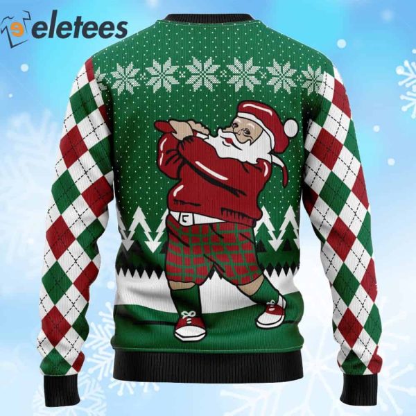 Golfer Santa Claus Ugly Christmas Sweater