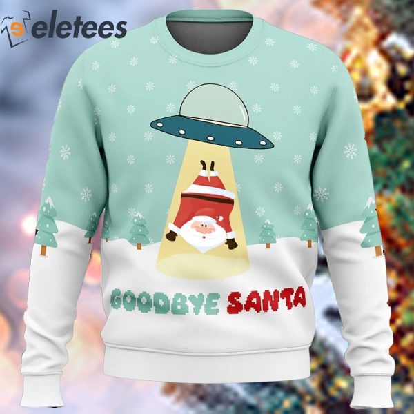 UFO Goodbye Santa Ugly Christmas Sweater