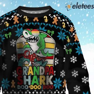 Grandpa Shark Doo Doo Doo Ugly Christmas Sweater 2