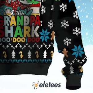 Grandpa Shark Doo Doo Doo Ugly Christmas Sweater 3