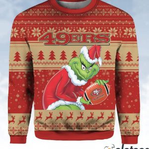 Grinch Grnch 49ers Santa Hat Ugly Christmas Sweater