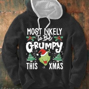 Grnch Most Likely To Be Grumpy This Xmas Hoodie 2