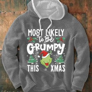 Grnch Most Likely To Be Grumpy This Xmas Hoodie 3