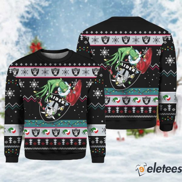 Grnch Stole Raiders Ugly Christmas Sweater