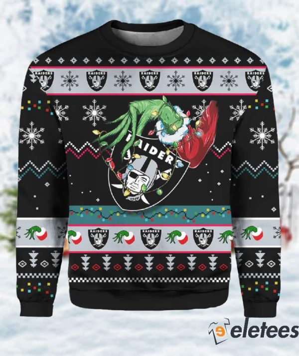 Grnch Stole Raiders Ugly Christmas Sweater