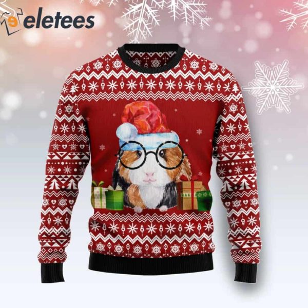 Guinea Pig Wear A Glasses Ugly Christmas Sweater