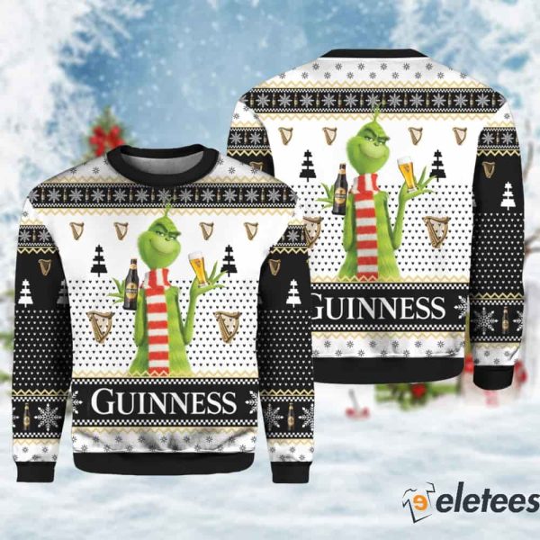 Guinness Drink Grnch Ugly Christmas Sweater