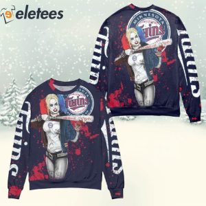 Harley Quinn Twins Baseball Ugly Christmas Sweater