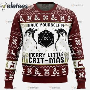 Have Yourself A Merry Little Crit Mas Dungeons and Dragons Ugly Christmas Sweater