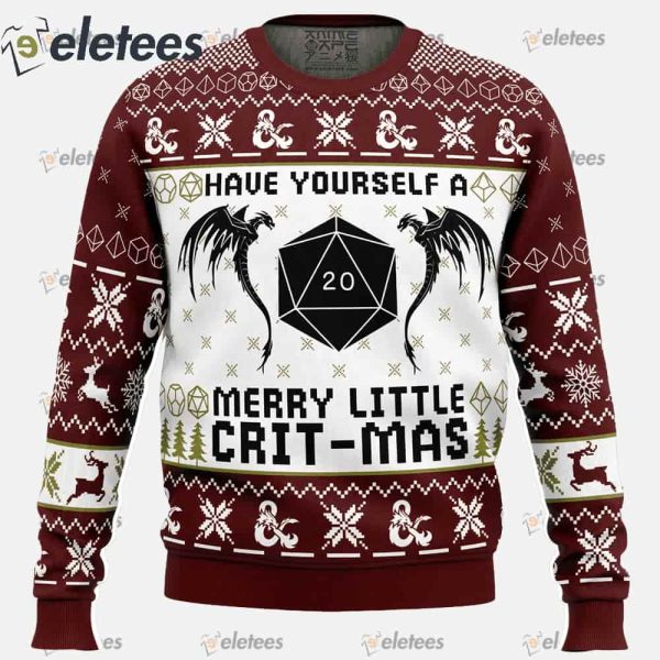 Have Yourself A Merry Little Crit-Mas Dungeons and Dragons Ugly Christmas Sweater