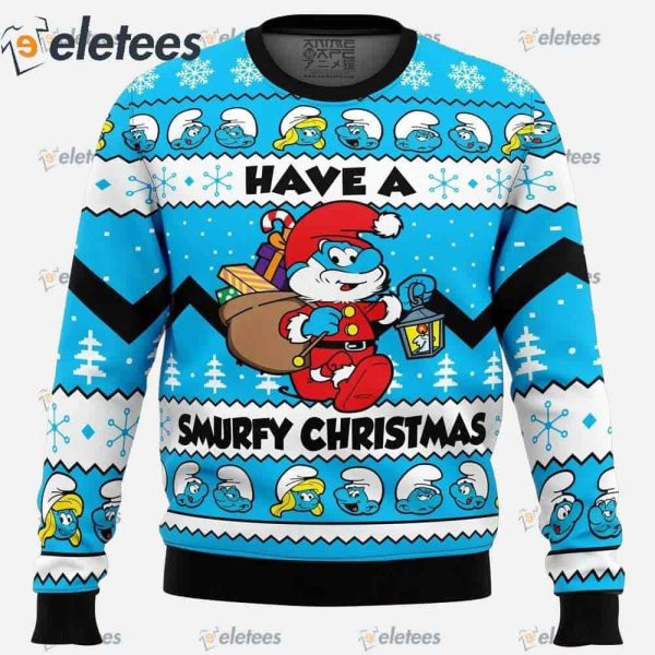 Have a Smurfy Christmas Smurfs Ugly Christmas Sweater