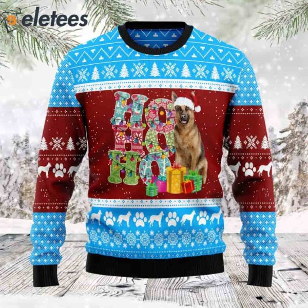 HoHoHo German Shepherd Ugly Christmas Sweater