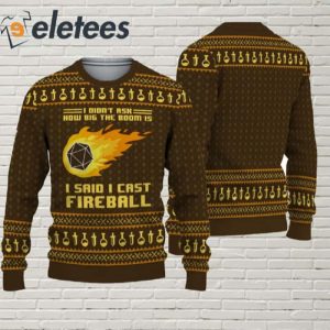 How Big The Room I Cast Fireball Ugly Christmas Sweater 2