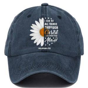 I Can Do All Things Through Christ Who Strengthens Me Print Baseball Cap