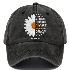 I Can Do All Things Through Christ Who Strengthens Me Print Baseball Cap 2