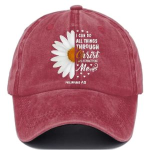I Can Do All Things Through Christ Who Strengthens Me Print Baseball Cap 3