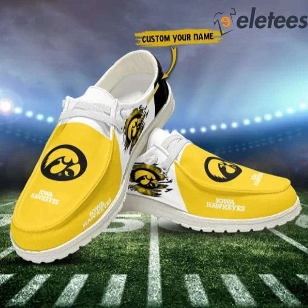 Iowa Hawkeyes Football Personalized Dude Shoes