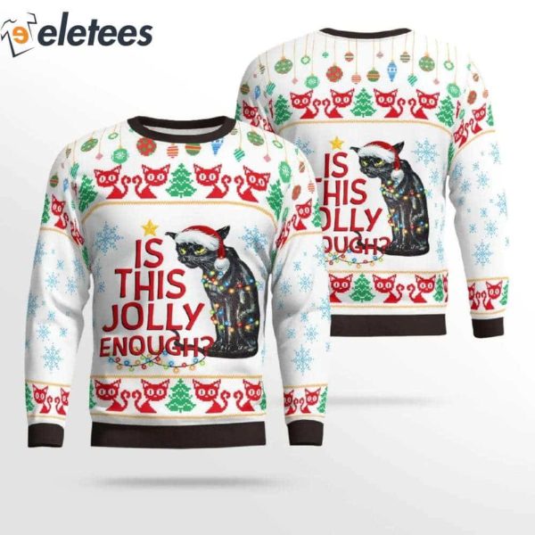 Is This Jolly Enough Cat Lovers Ugly Christmas Sweater