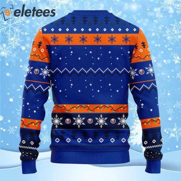 Islanders Hockey Dabbing Santa Claus Ugly Christmas Sweater