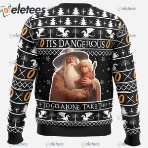 Its Dangerous to go Alone Lord of the Rings Ugly Christmas Sweater1