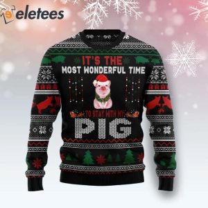 It's The Most Wonderful Time To Stay With My Pig Ugly Christmas Sweater