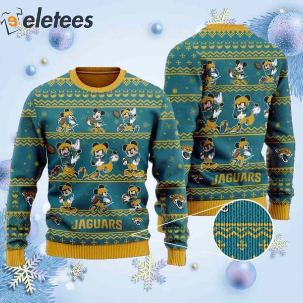 Jaguars Mickey Mouse Knitted Ugly Christmas Sweater