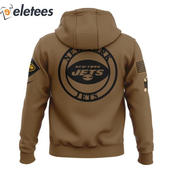 Jets Salute To Service Veterans Day Brown Hoodie