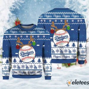 LA Dodgers Reindeer Ugly Christmas Sweater 1
