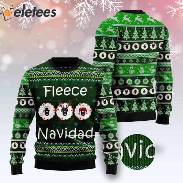 Lamb Fleece Navidad Ugly Christmas Sweater