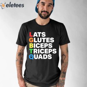 CreativeBrand Lats Glutes Biceps Triceps Quads LGBTQ Gift T-Shirt Black