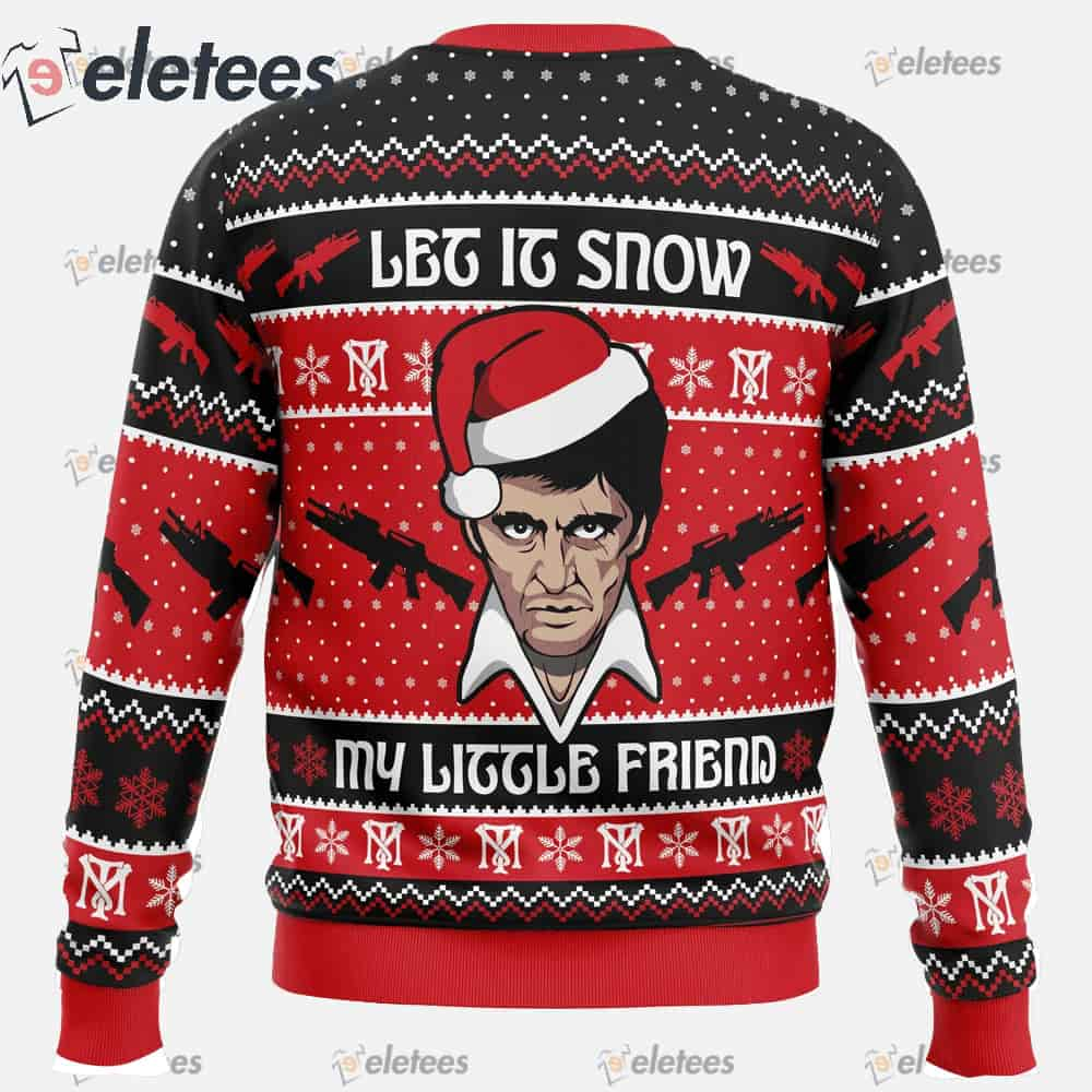 Let It Snow Scarface Ugly Christmas Sweater