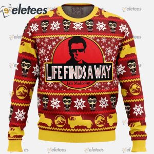 Life Finds A Way Jurassic Park Ugly Christmas Sweater