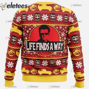 Life Finds A Way Jurassic Park Ugly Christmas Sweater1