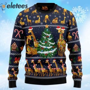 Love Giraffe Ugly Christmas Sweater