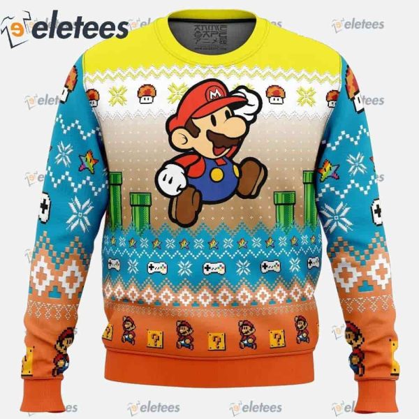Mario Adventure of Super Mario Bros Ugly Christmas Sweater