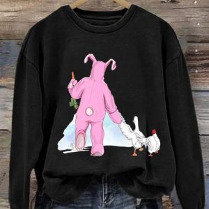 Matthew Perry Pink Bunny And Chicken Sweatshirt 2