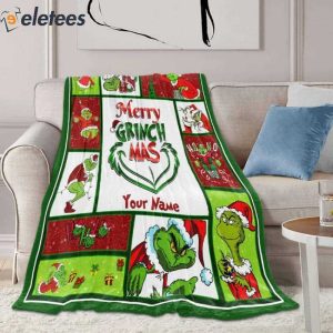 Merry Grinchmas Custom Name Blanket 3