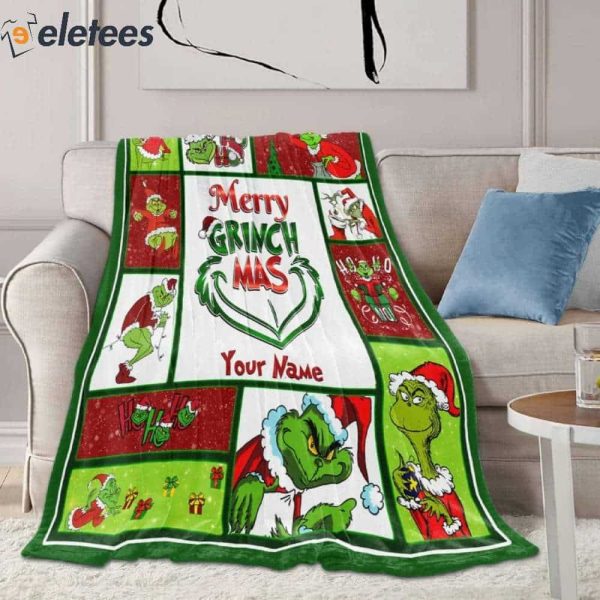 Merry Grinchmas Custom Name Blanket