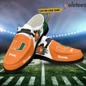 Miami Hurricanes Football Personalized Dude Shoes