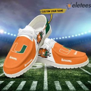 Miami Hurricanes Football Personalized Dude Shoes 2