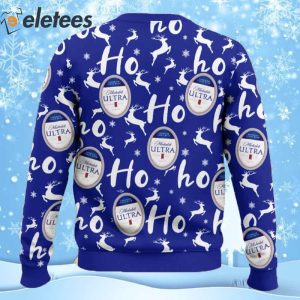 Michelob Ultra Christmas Hohoho Reindeer Pattern Ugly Sweater 2