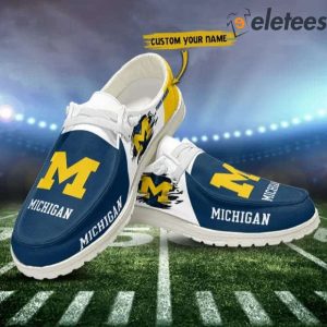 Michigan Wolverines Football Personalized Dude Shoes 2