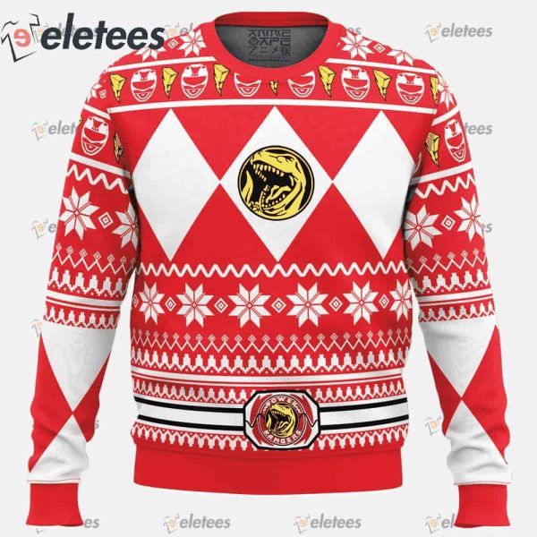Mighty Morphin Red Ranger Power Rangers Ugly Christmas Sweater
